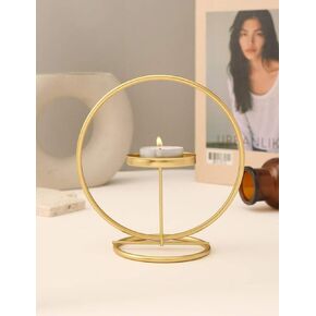 B H Handicrafts Handmade Metal Round Wire Tealight Candle Holder Stand Pillar Candle Holder Decorative Candle Holder Wedding Reception Decor Candlestick for Table Centerpiece Home Decor (Pack of 1)