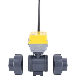 Smart Electric Ball Valve AC/DC110V-230V High Torque 2" 2-Way PVC Electric Union Ball Valve Operation for Water System. (2")
