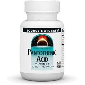 Source Naturals Pantothenic Acid 100 mg Vitamin B-5 Dietary Supplement - 100 Tablets