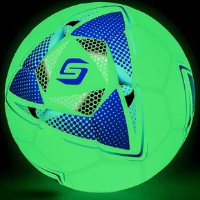 Soccer Balls Glow in The Dark Soccer Ball Size 5, Soccer Gift Night Ball for Teens,Juniors and Adult Indoor Outdoor Play, Fluorescent Light Training Ball with Pump Kit and Carry Net