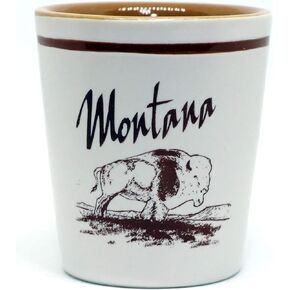 Montana Brown Buffalo Ceramic Shot Glass
