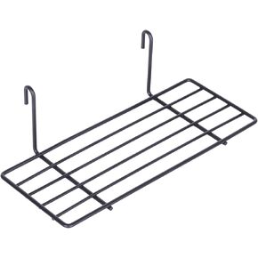 Kaforise Hanging Straight Shelf for Wire Wall Grid Panel, Small Wire Wall Organizer and Display Shelf, Size 9.8"X3.9",Black Painted