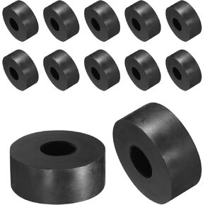 uxcell 12pcs Rubber Spacers 25mm OD, 10mm ID, 15mm Height Round Anti Vibration Spacer Rubber Bushing Grommets Thick Rubber Washers for Home Car Accessories