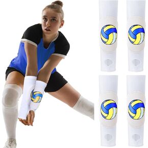 Volleyball Arm Sleeves Passing Hitting Forearm Sleeves with Protection Pads and Thumb Hole Padded Volleyball Sleeves