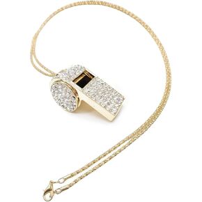 EVKILKJS Whistle,Crystal Rhinestone Whistle Keychain with Gold Plating,Coaches Whistle for Coaches,Referees,and Officials