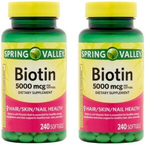 Spring Valley - Biotin 5000 mcg, 240 Softgels by Spring Valley (Pack of 2)
