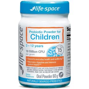 Life-Space 60 Grams, for Children 3-12 Years,10 Billion CFU & Multi Strain, Improve Appetite for Relieve Picky, Boost Digestive Health & Immune, No Refrigeration, Probiotic Powder for Children