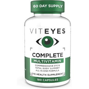 Viteyes Complete Eye & Total Body Health Multivitamin Nutritional Supplement, 180 Capsules, White