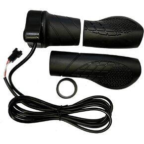 Electric Bicycle Half Twist Throttle,Wuxing 76X SM Plug Left Hand,Half Twist Throttle for E Bike, Standard size, Black
