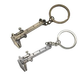 Gold/Silver 40mm Fashion Mini Vernier Caliper Keychain Keyring Alloy, 3D Movable Precision Miniature Pocket Vernier Caliper 2PCS