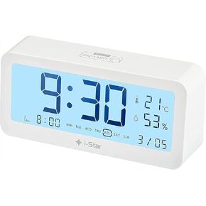 i-Star Digital Alarm Clock With Temperature Clear Large Digit LCD Time Display