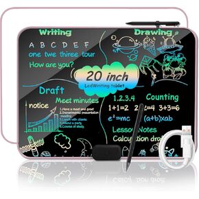 NiuTidea LCD Writing Tablet 20Inch Color Type-C Charging Drawing Tablet Doodle Board, Drawing Pads, Magnet adsorption Fridge, Educational Learning Toddler Toys 3 4 5 6 7 8 9 Years Boy and Girls Blue