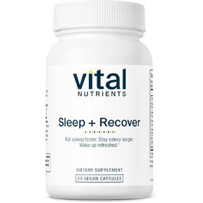 Vital Nutrients Sleep + Recover | Vegan Sleep Supplement |Sleep Support | Melatonin, Ashwagandha, & L-Theanine | Gluten, Dairy, and Soy Free | 30 Capsules