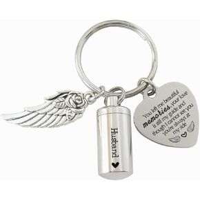Small Keepsake Urn for Ashes Husband Memorial Gift Sympathy Gifts for Loss of Husband Mini Cremation Urn Keychain