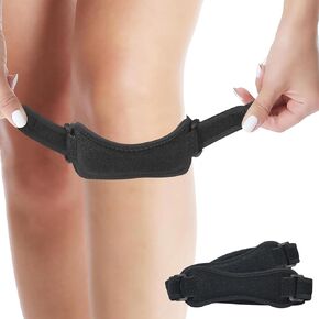 Knee Strap for Knee Pain 2 Pack, Patella Stabilizer Knee Strap Brace Support for Hiking, Soccer, Basketball, Running, Jumpers Knee, Tennis, Tendonitis, Volleyball & Squats