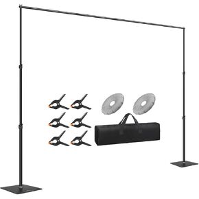 Backdrop Stand 10x7ft, Sdfghj Heavy Duty Photography Back Drop Adjustable Stand Background Stand Support Kit with Steel Base for Parties Birthday Wedding/Photobooth/Decoration/Photoshoot/Curtain