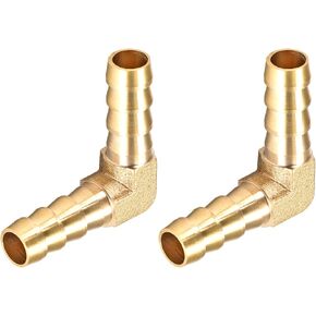 METALLIXITY L-shaped Brass Barb Fitting (8mm) 2pcs, Barb Connector Coupler - for Fuel Air Water Oil Gas