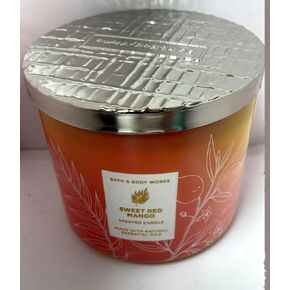 Bath & Body Works, White Barn 3-Wick Candle w/Essential Oils - 14.5 oz - 2022 Spring Scents! (Sweet Red Mango)