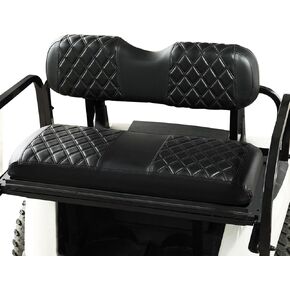 NOKINS Golf Cart Diamond Seat Covers Fit for Club Car DS/Club Car Precedent/EZGO TXT RXV/Yamaha OEM Ordinary Rear Seat Cushion, No Nails Required, Breathable Vinyl Seat Covers