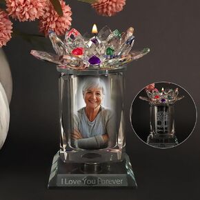 Small Urns for Human,Cremation Keepsake Photo Urn Unique Rotatable Crystal Mini Urns for Ashes Keepsake Decorative Engraving Tree of Life Pattern Urn Remember Your Love One Lost