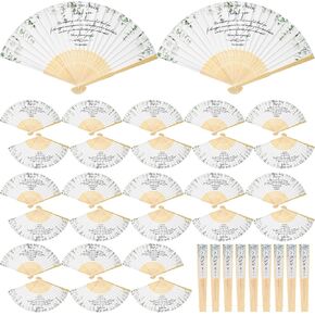 Unittype 60 Pcs Baby Shower Fans for Guests Sage Green Folding Fans Bulk Thank You Bamboo Folded Hand Fan Silk Folding Handheld Fans for Baby Shower Favors Guest Gifts Gender Reveal Party Supplies