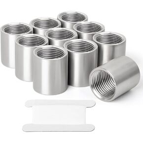 TAISHER 10PCS 304 Stainless Steel Cast Pipe Fitting, Coupling, 3/4" x 3/4" NPT Female Threaded