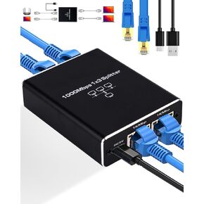 LIEZHUA Ethernet Splitter 1 to 3, 1000Mbps High Speed Ethernet Cable Splitter with LAN Cable Cat 6 [3 Devices Simultaneous Networking], Gigabit RJ45 LAN Network Extension for Cat8/7/6/5e/5 Cable in Kuwait