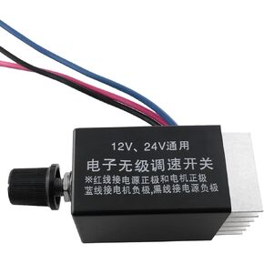 12V Fan Controller DC 12V 24V 10A Electronic Stepless Speed Regulator Switch for Car Truck Fan Heater Control DC Motor Speed Controller