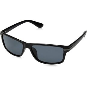 Coyote Eyewear P-43 Fashion Polarized Sunglasses, Black Frame, Gray Lens