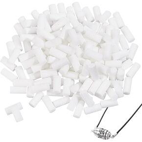 PH PandaHall 150pcs Diffuser Necklace Refill Sticks Scent Essential Oil Diffuser Sticks Replacement, 9x4mm White Fibre Cotton Core Absorbent Mini Replacement Refill Sticks for Aroma Necklace