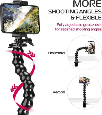 ULANZI JJ01 حامل ثلاثي مرن سريع الفك، لكاميرا Gopro DJI insta360 GO Quick II Action، دوران بانورامي 360 درجة، أرجل قابلة للانحناء، عصا سيلفي خفيفة الوزن ومحمولة، ملحقات كاميرا مدمجة in Saudi Arabia