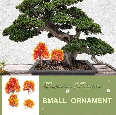 NOLITOY أشجار القيقب الخريف 4 قطع شجرة بونساي الاصطناعية شجرة الصنوبر الاصطناعية ديكور أخضر شجرة الخريف نموذج أشجار مصغرة أشجار وهمية بيت الدمية الحلي المناظر الطبيعية نموذج شجرة غرفة القطار in Kuwait