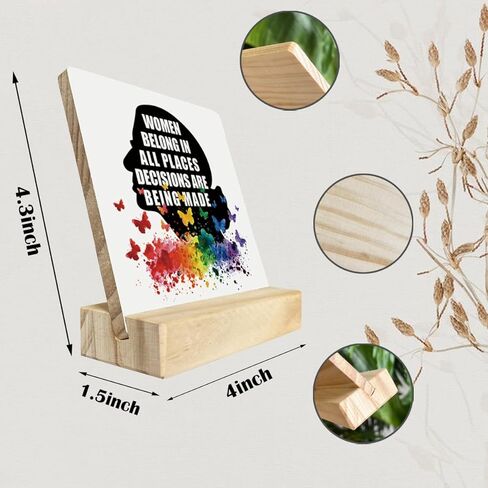 Feminist Wood Plaque Gift, Women Belong In All Places Where Decisions Are Being Made, Plaque with Wooden Stand, Wood Sign Plaque Gift, Ruth Bader Ginsburg, RBG Woman's Rights A1 in Kuwait