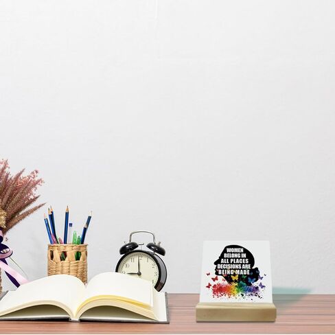 Feminist Wood Plaque Gift, Women Belong In All Places Where Decisions Are Being Made, Plaque with Wooden Stand, Wood Sign Plaque Gift, Ruth Bader Ginsburg, RBG Woman's Rights A1 in Kuwait