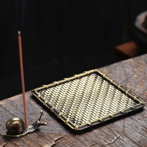 Vintage Snails and Metal Rattan Incense Burner Durable Zinc Alloy Materia Incense Ash Catcher Tray,Best for Yoga,Home,Office in Saudi Arabia