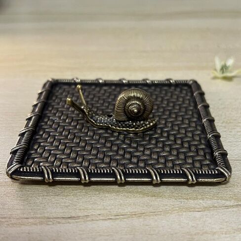 Vintage Snails and Metal Rattan Incense Burner Durable Zinc Alloy Materia Incense Ash Catcher Tray,Best for Yoga,Home,Office in Saudi Arabia