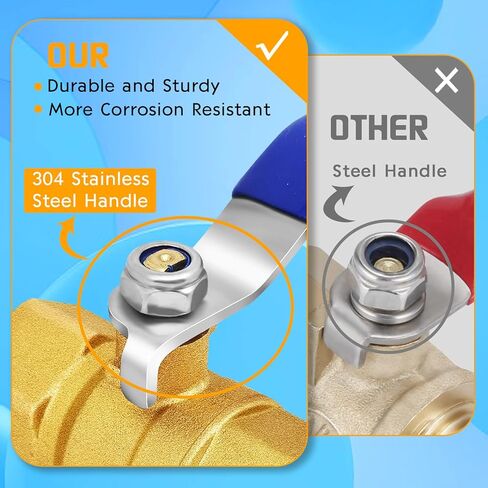 1/2 بوصة NPT صمام كروي نحاسي، 600 WOG منفذ كامل لإيقاف المياه صمام كروي، أنبوب مقبض مستوى صمام كروي ملولب أنثى نحاسي عالي التحمل in Kuwait