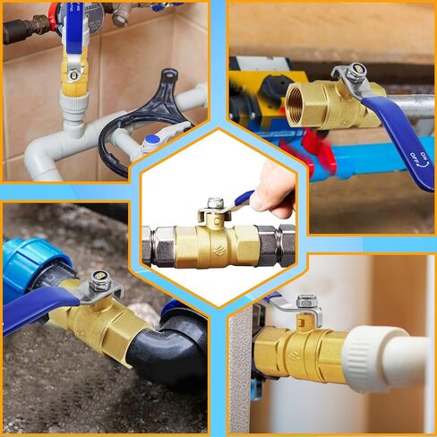 1/2 بوصة NPT صمام كروي نحاسي، 600 WOG منفذ كامل لإيقاف المياه صمام كروي، أنبوب مقبض مستوى صمام كروي ملولب أنثى نحاسي عالي التحمل in Kuwait