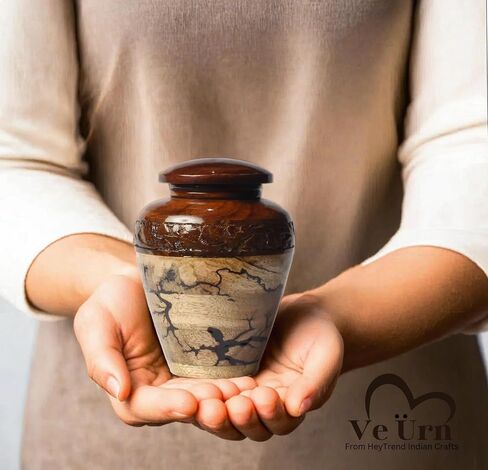 Wooden Cremation Urns for Human Ashes, Funeral Memorial Urn, Small Keepsake (30 Cu in) in Saudi Arabia