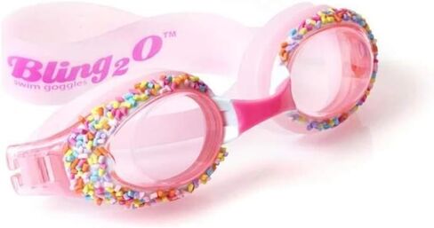 Cake Pop Swimming Goggles For Kids by Bling2O - Anti Fog, No Leak, Non Slip and UV Protection - Angel Cake Pink Colored Fun Water Accessory Includes Hard Case in Saudi Arabia