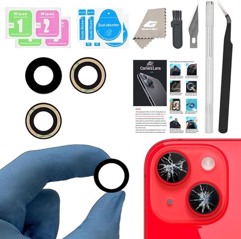 Rear Camera Lens Glass Replacement with Adhesive Pre-Installed Compatible for iPhone 14 Pro / 14 Pro Max (3 Pieces/Set) with Repair Tools and Installation Manual in Saudi Arabia