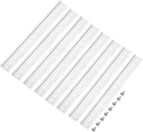 MECCANIXITY DIN Rail Slotted Aluminum Mounting Guide 20 Inch x 1.4 Inch x 0.3 Inch for Electrical Industrial Products Silver Tone 8 Pcs in Saudi Arabia