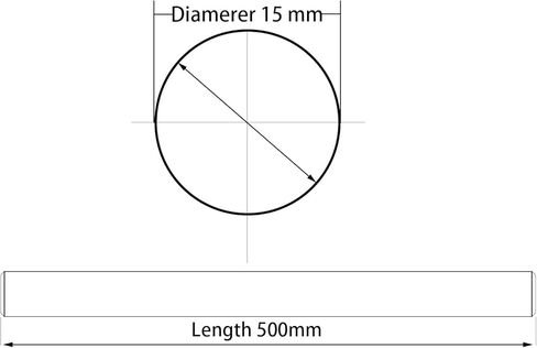 2 قطعة 15 × 500 مم (0.59 × 19.69 بوصة) قضيب حركة خطي قوي، عمود قضيب خطي من الكروم المقوى للطابعة ثلاثية الأبعاد، DIY، CNC - تسامح متري h8 in Kuwait