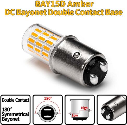 12 Volt BAY15D Red Boat Marine Navigation Anchor Stern Bow Light, LED Bulbs Replacement for RV Camper Trailer Marine Boat Lights, Brilliant Red,AC10-24V DC10-30 volt,4 Pack in Saudi Arabia