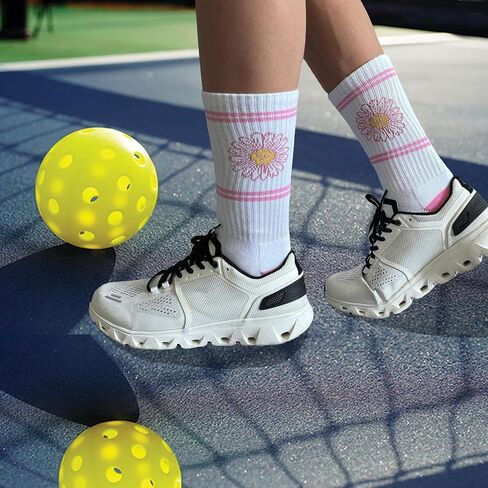 Pickleball Socks for Men Women, Performance Athletic Mid Calf Sock, Gifts for Pickleball Lovers One Size 7-13 in Saudi Arabia