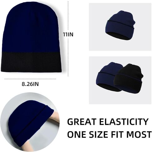 ZOORON 1Pack Unisex Reversible Beanie for Men Women Men's Warm Winter Hats Knit Cuff Beanie Cap,Reversible Double-Side-Wear in Kuwait