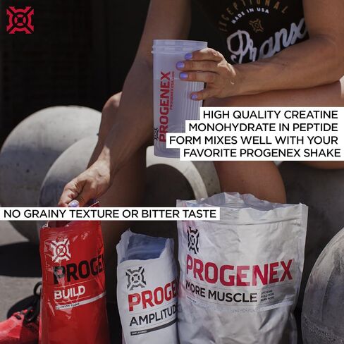 Progenex® Amplitude Creatine Peptides | Increases Lean Muscle Mass | Augments Energy and Explosiveness in Workouts | Tasteless and Mixes Well | 60 Servings in Saudi Arabia