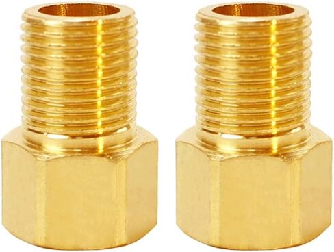 Hoashing 1/2 "ذكر إلى 1/2" أنثى مستقيم الموضوع النحاس تمديد وصلة أنابيب لحوض صنبور/دش، طول 1.97 بوصة/50 مللي متر in Kuwait