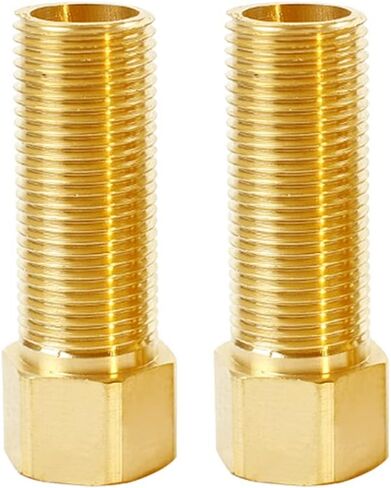 Hoashing 1/2 "ذكر إلى 1/2" أنثى مستقيم الموضوع النحاس تمديد وصلة أنابيب لحوض صنبور/دش، طول 1.97 بوصة/50 مللي متر in Kuwait