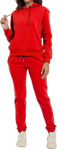 Womens 2 Piece Outfits 2024 Long Sleeve Sweatsuit Fall Winter Pullover Hoodies Jogger Matching Tracksuit Lounge Set in Saudi Arabia